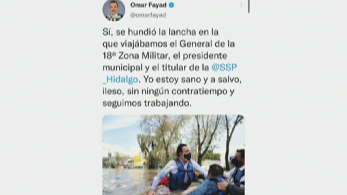 En recorrido por Tula se hunde lancha en la que viajaba Omar Fayad