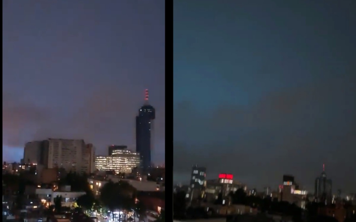 Usuarios de redes sociales reportan destellos de luz azul en el cielo durante sismo de hoy 7 de septiembre 2021. (Especial)