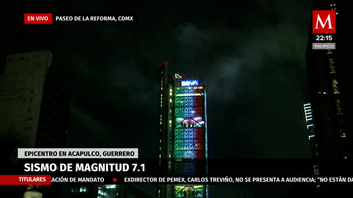 En Torre BBVA descartan incendio tras sismo de 7.1