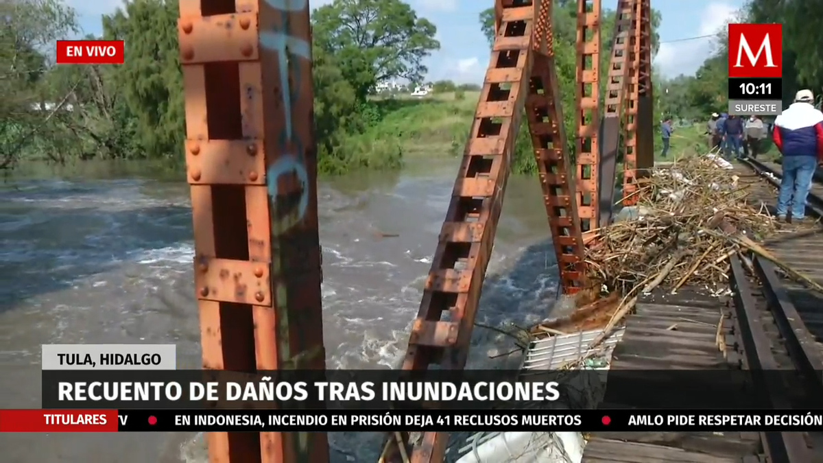 En Hidalgo, tras fuertes lluvias, se volvió a desbordar el río Tula