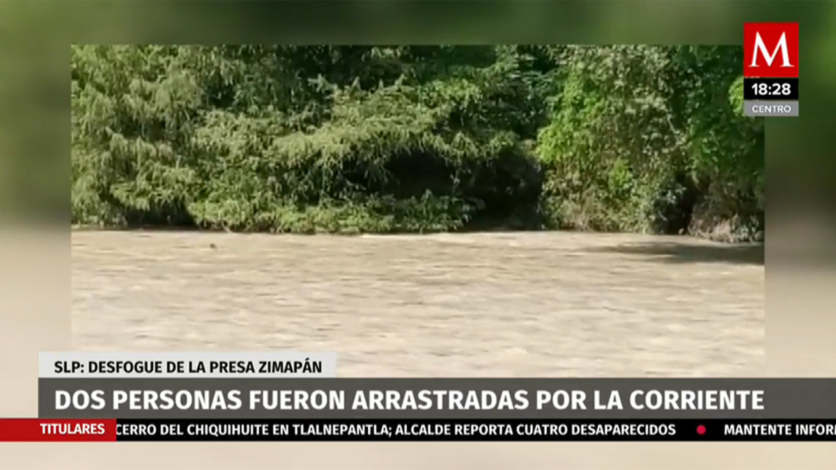 Dos personas arrastradas por corriente de río en SLP