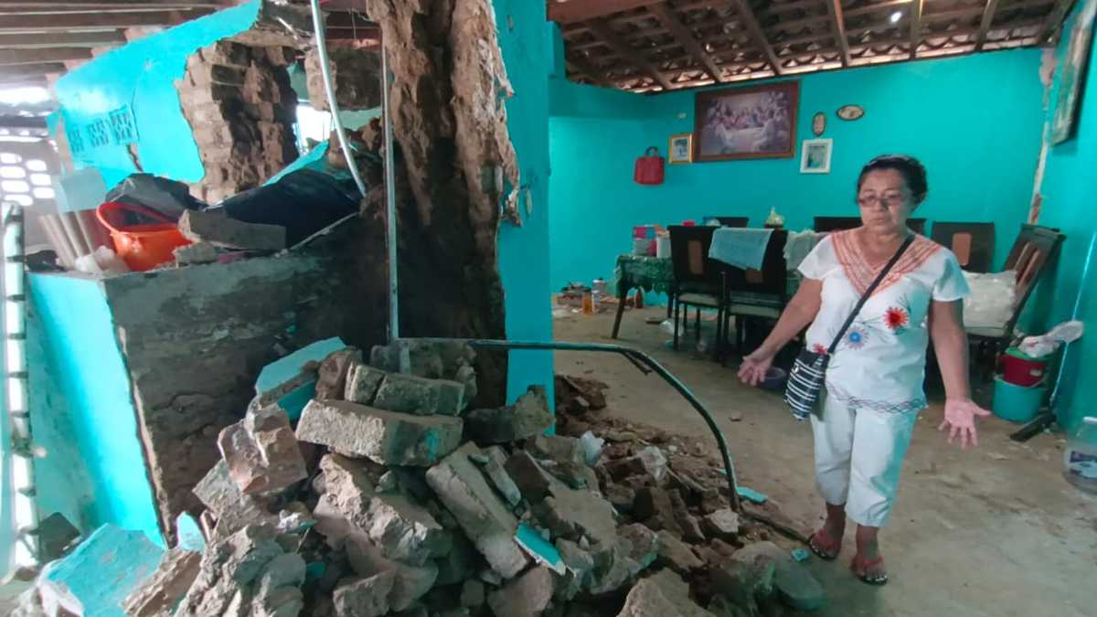 Casa dañada en comunidad de Xaltianguis, Guerrero. | Leonardo Lugo