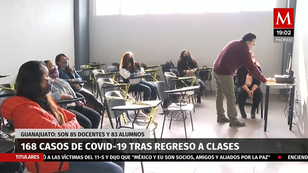 168 casos de covid-19 en Guanajuato tras regreso a clases