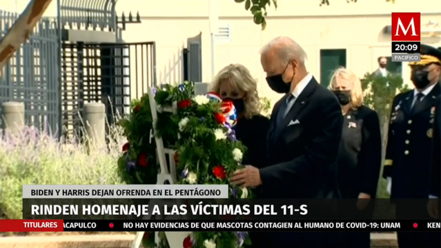 Joe Biden y Kamala Harris dejan ofrenda en el Pentágono