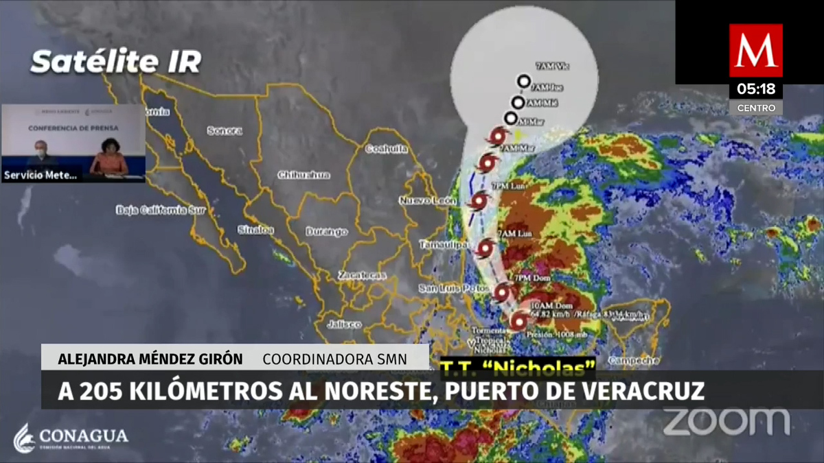 Conagua prevé que tormenta 'Nicholas' se convierta en huracán durante la madrugada