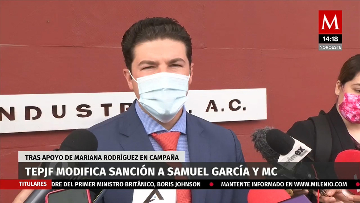 TEPJF modifica sanción a Samuel García y a Movimiento Ciudadano