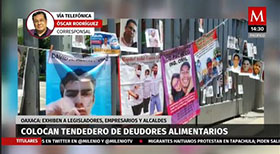 Colocan tendedero de deudores alimentarios en Oaxaca