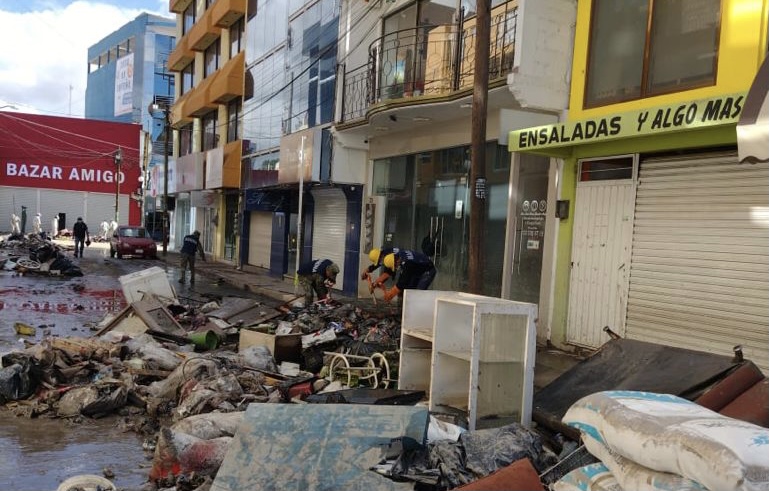Limpieza en el centro de Tula. (Cortesía)