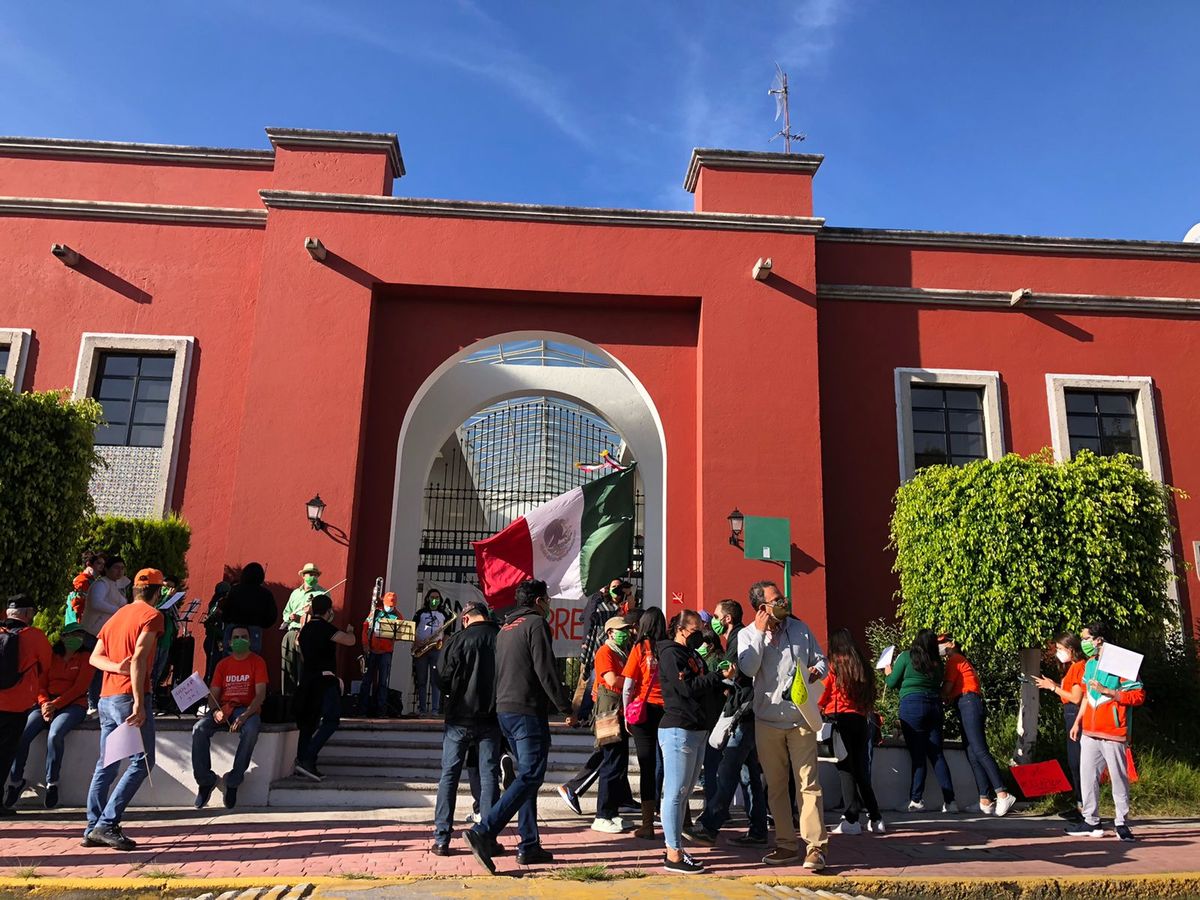 Manifestación de comunidad Udlap. (Jaime Zambrano)