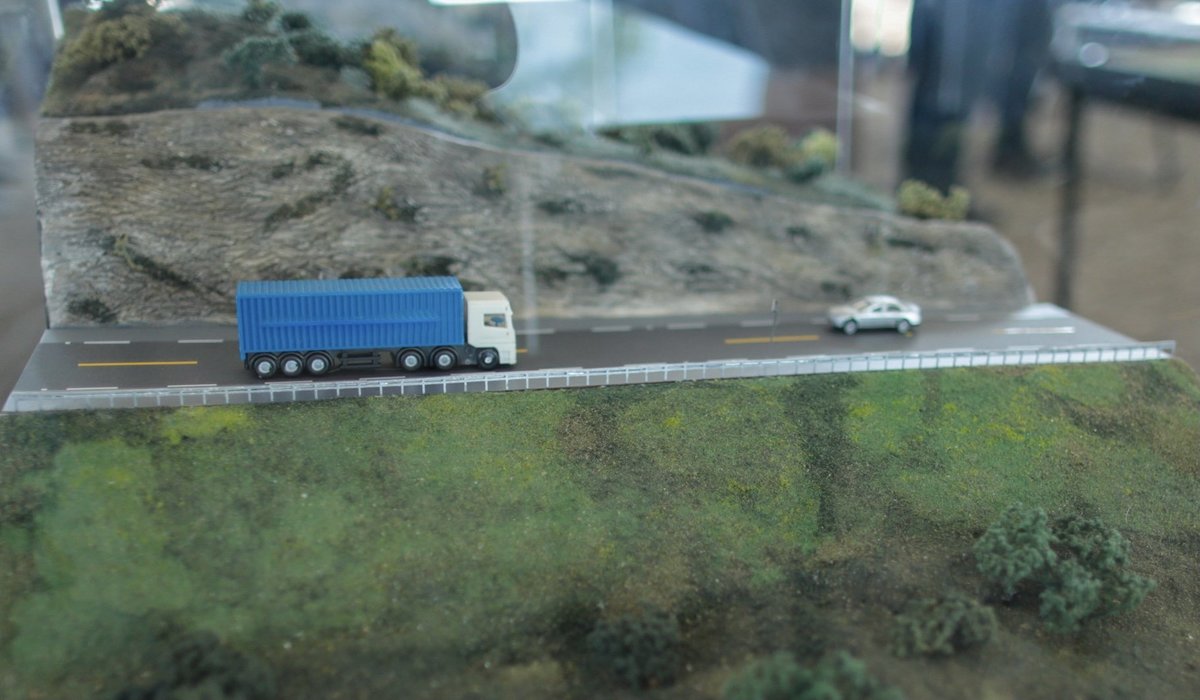 Maqueta de la carretera Tam-Bajío, en Tamaulipas.