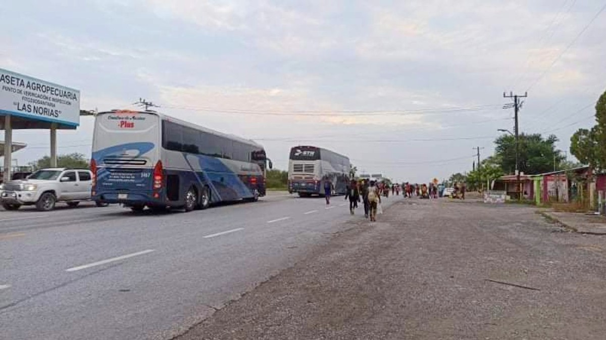 Caravana de migrantes haitianos.