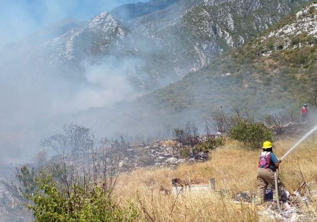 Reportan incendio forestal en cerro de las Mitras. Foto: Especial