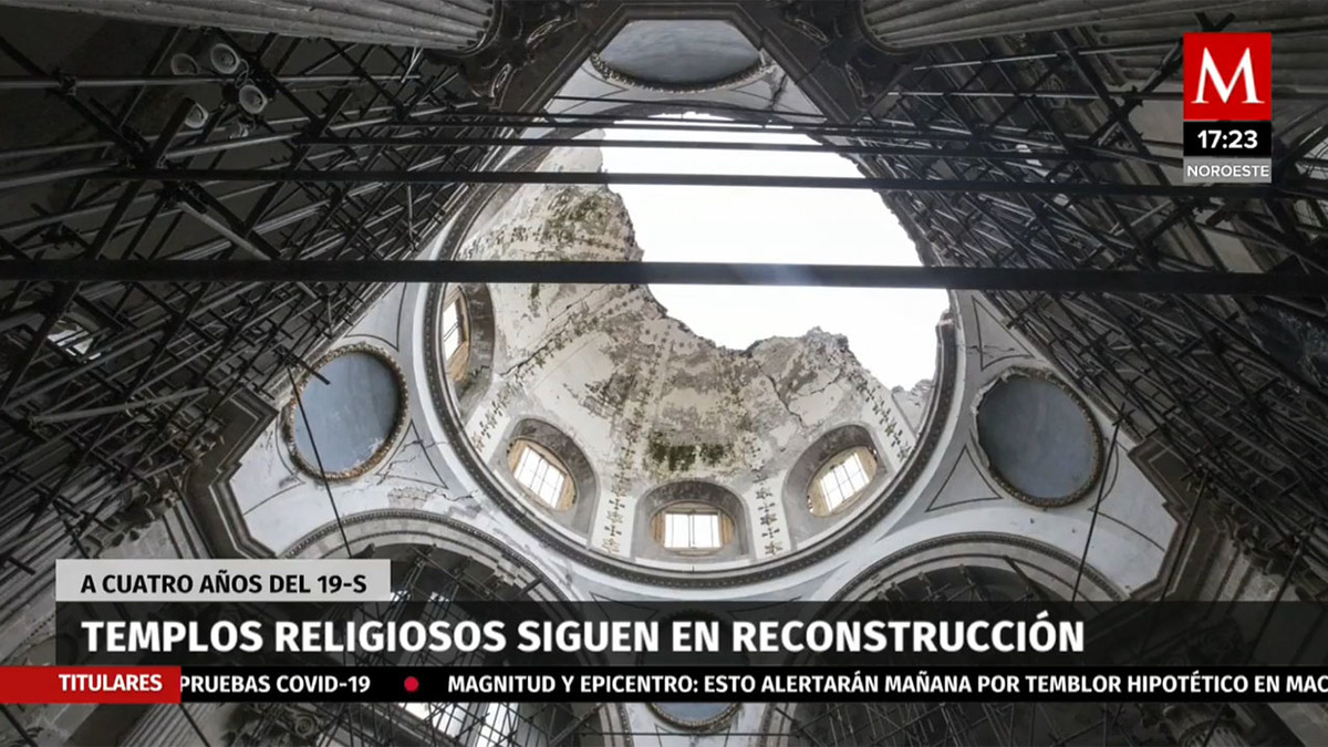 Templos religiosos siguen en reconstrucción, a cuatro años del 19-S