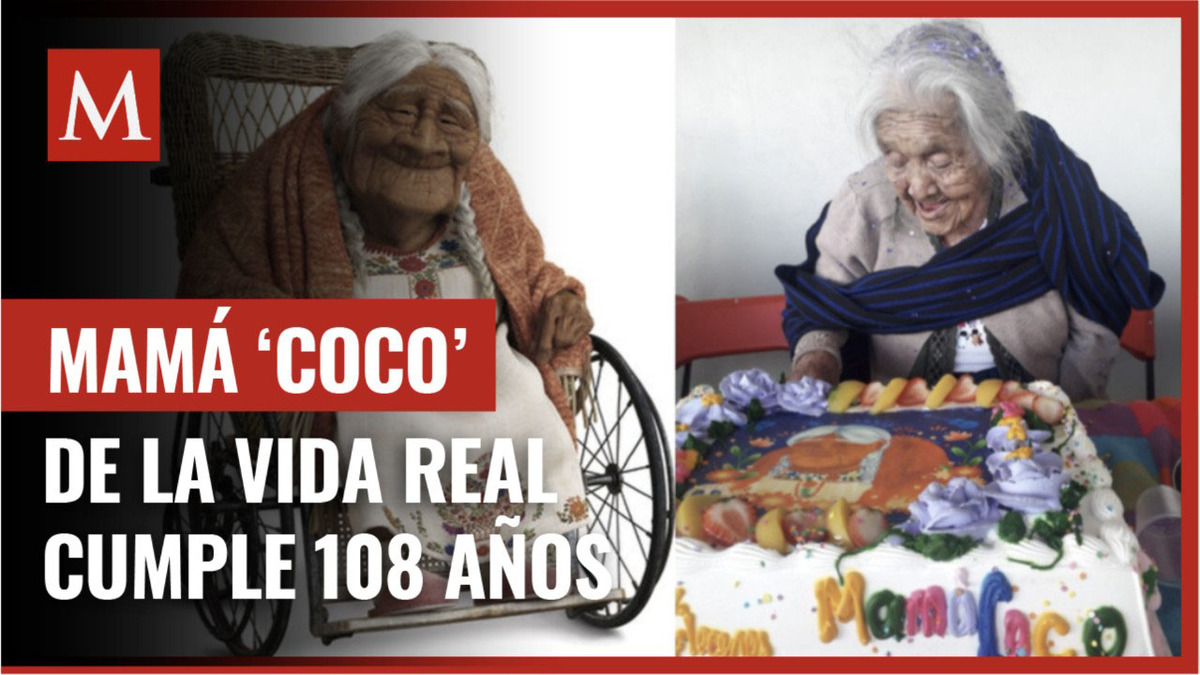 La verdadera Mamá Coco celebra 108 años con pastel de su personaje