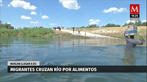 Migrantes cruzan por alimentos en Coahuila