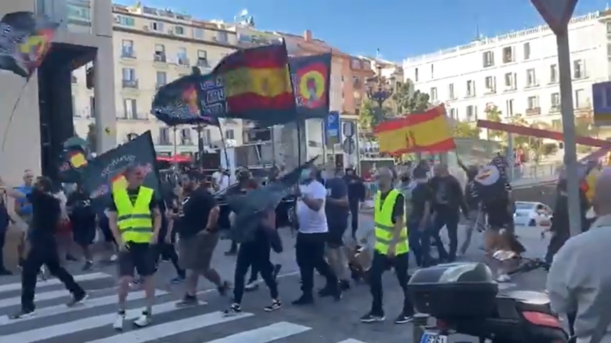 La protesta generó diversas reacciones en España. | Captura video