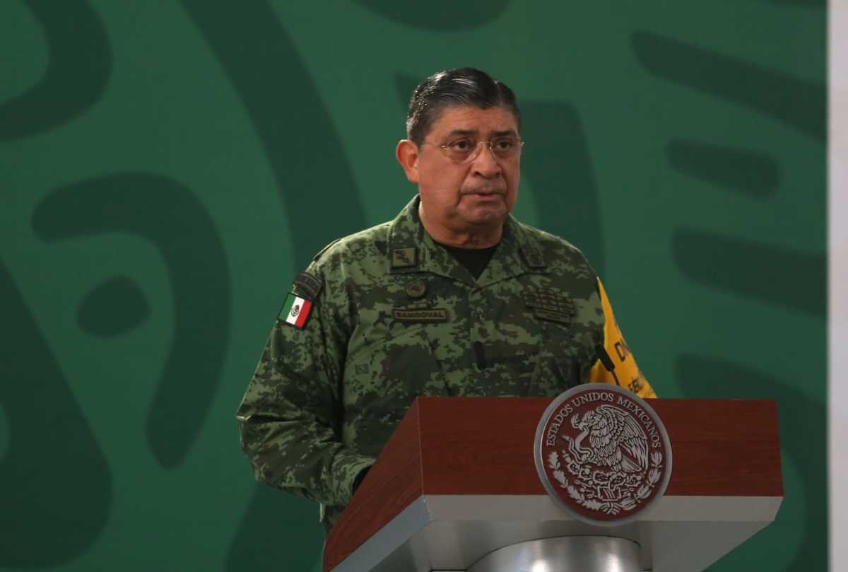 Luso Cresencio Sandoval en La Mañanera en Oaxaca. | Javier Ríos