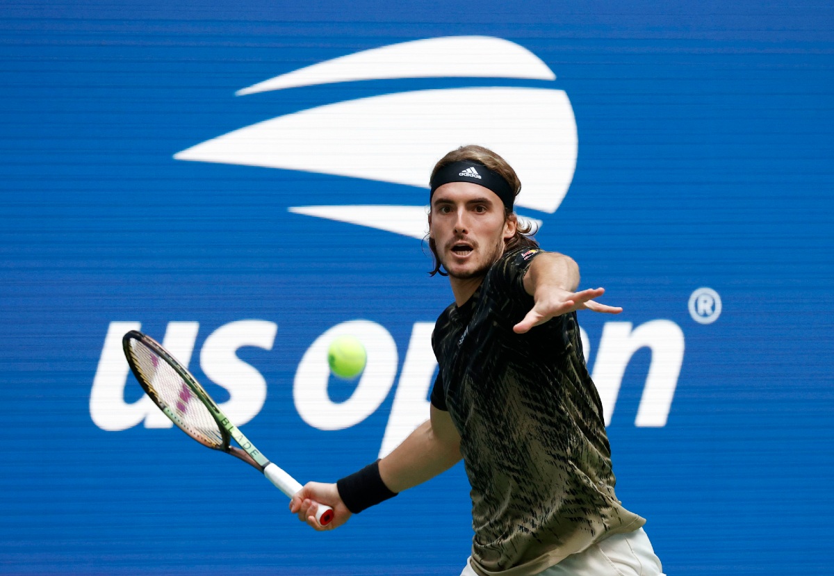 Stefanos Tsitsipas durante su participación en el US Open (Reuters)