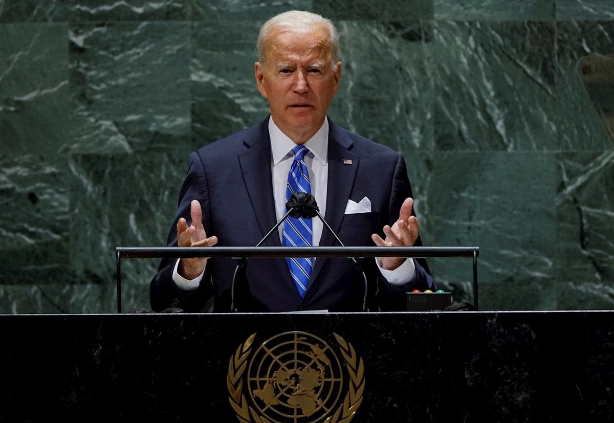 Joe Biden, en su primer discurso ante la Asamblea General de las Naciones Unidas como presidente de Estados Unidos. | EFE