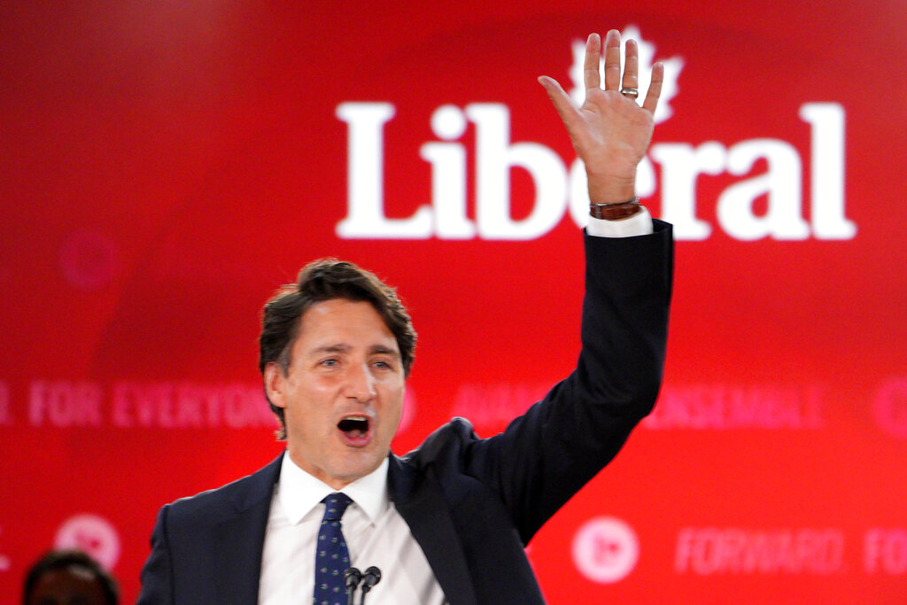 Justin Trudeau tras la victoria de su partido en Canadá. | AP