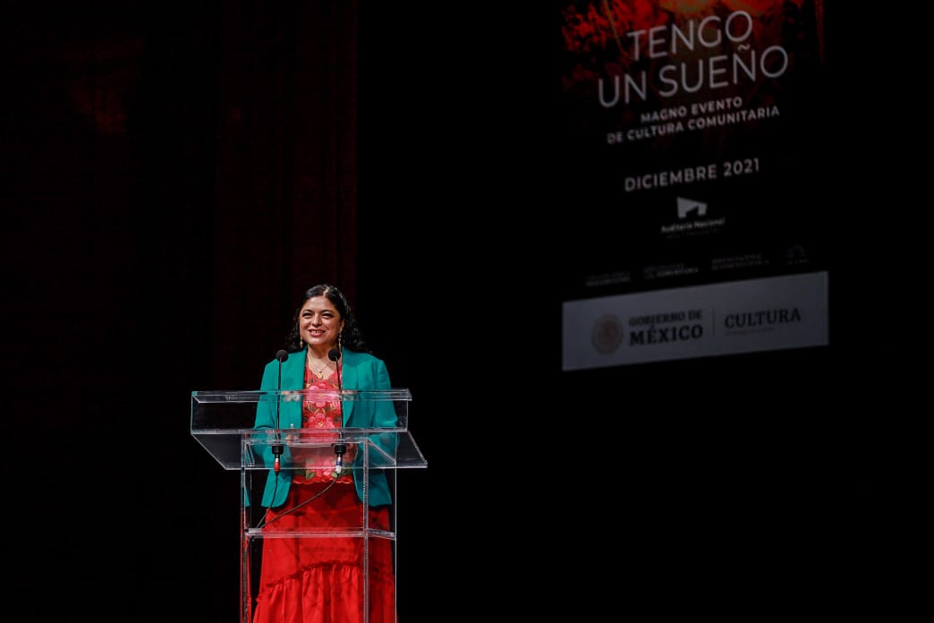 Alejandra Frausto durante la presentación del programa 'Tengo un sueño 2021'. (Foto: Especial)