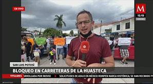 Bloqueo en carreteras de la Huasteca