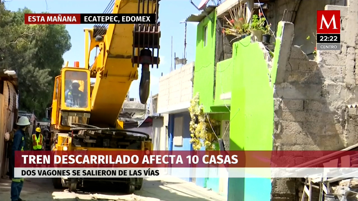 Ecatepec. Tren se descarrila e impacta contra 10 casas