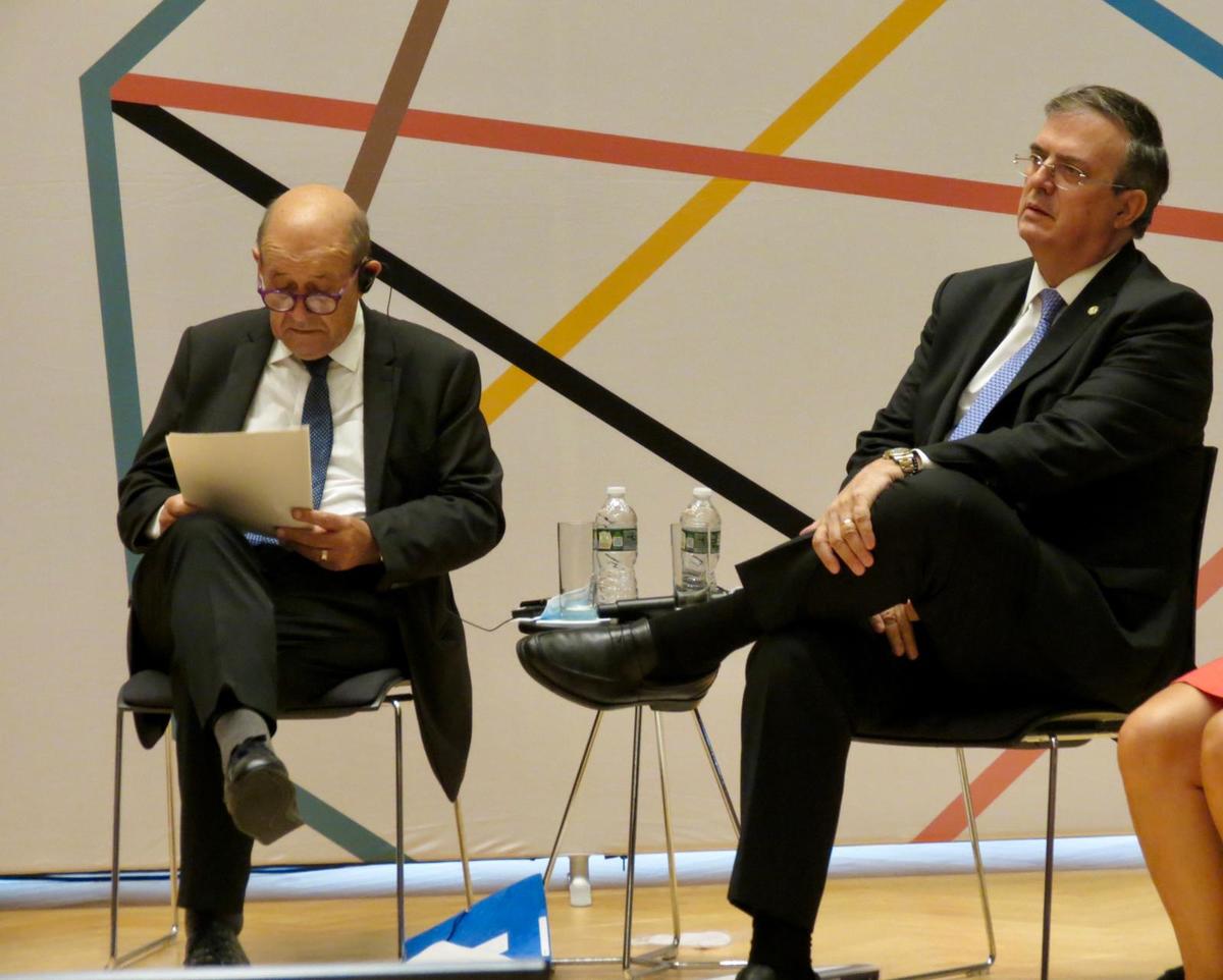 Marcelo Ebrard, canciller de México, en la Reunión Ministerial de la Alianza para el Multilateralismo. | Foto: SRE