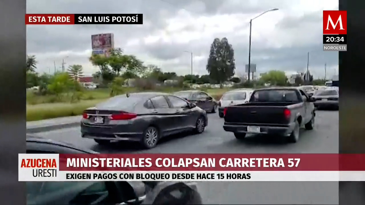 En San Luis Potosí Ministeriales colpasan carretera 57