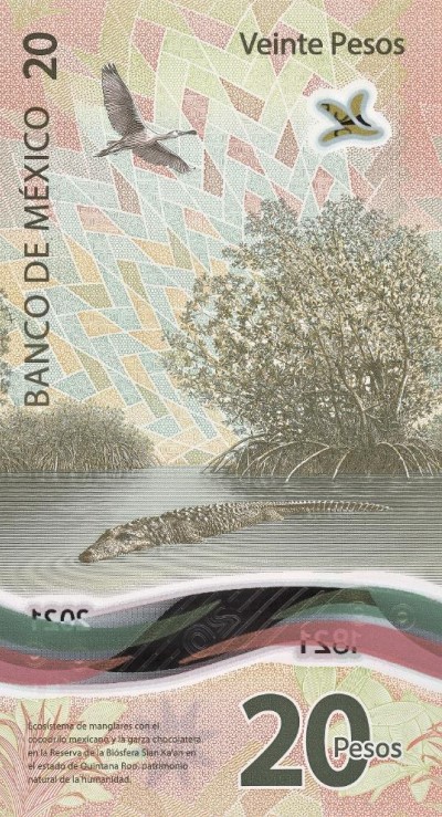 Billete de 20 pesos conmemorativo del Bicentenario de la Independencia Nacional.