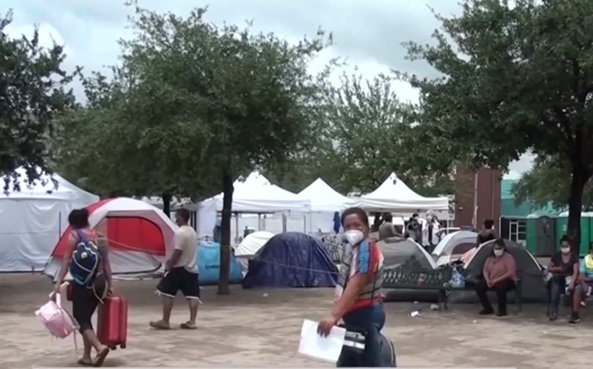Campamento de migrantes en Reynosa. (Telediario Reynosa)