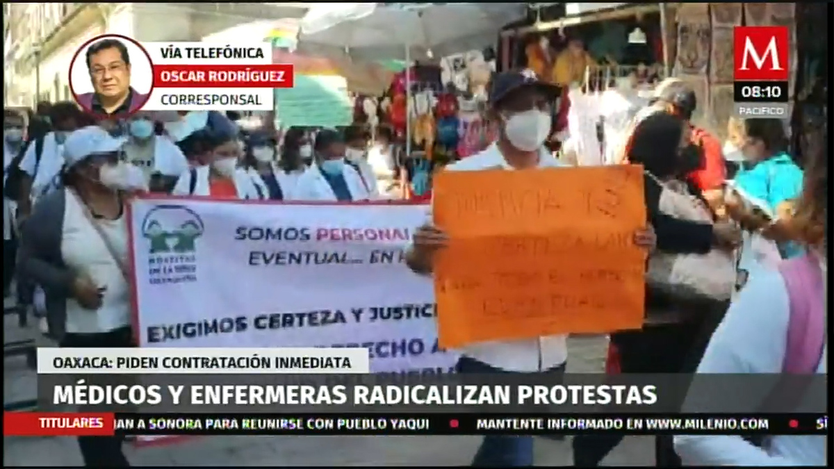 En Oaxaca, protestan médicos y enfermeras; exigen  contratación inmediata