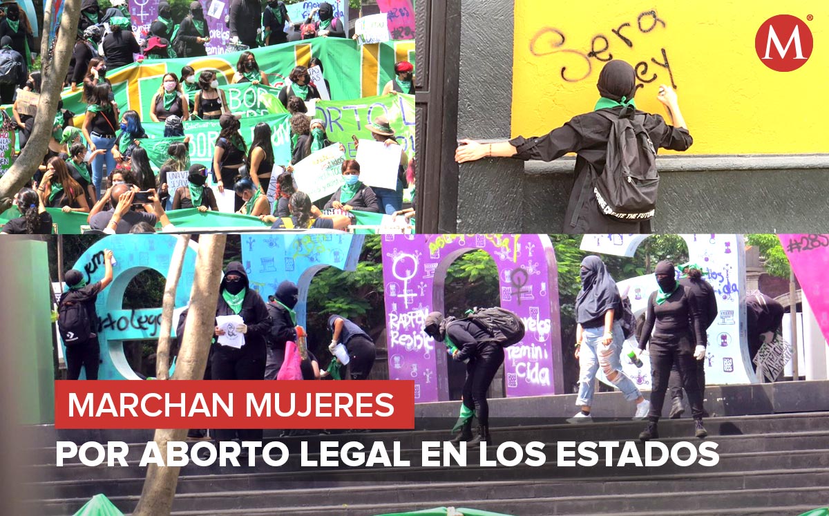 Realizan marchas a favor del aborto legal en México. (Fotos: David Monroy y Estrella Álvarez ( Diseño MILENIO)