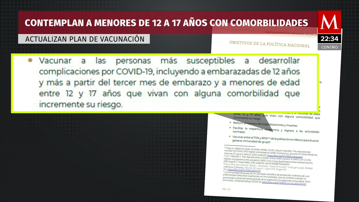 Secretaría de Salud: lineamientos vacuna contra covid menores de edad