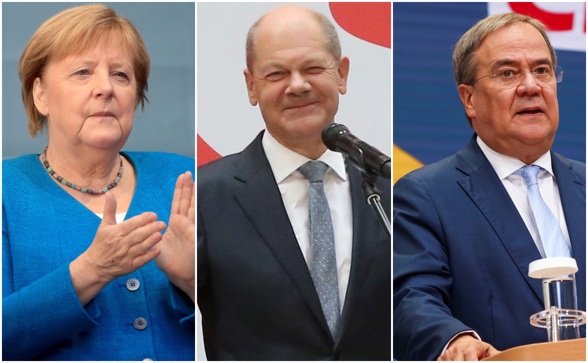 Angela Merkel, Olaf Scholz y Armin Laschet. | Reuters