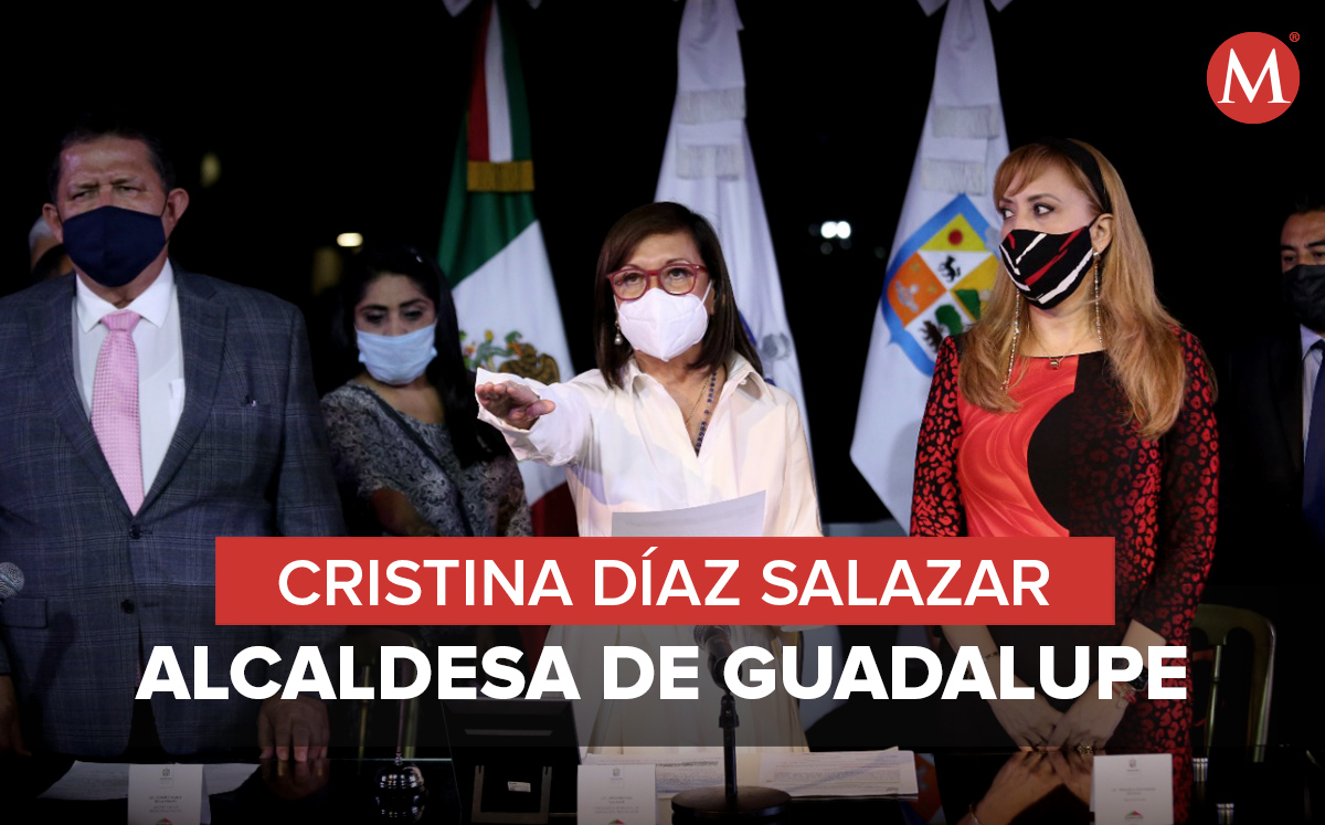 Cristina Díaz rindió protesta como alcaldesa de Guadalupe para el trienio 2021-2024. Foto: Jorge López