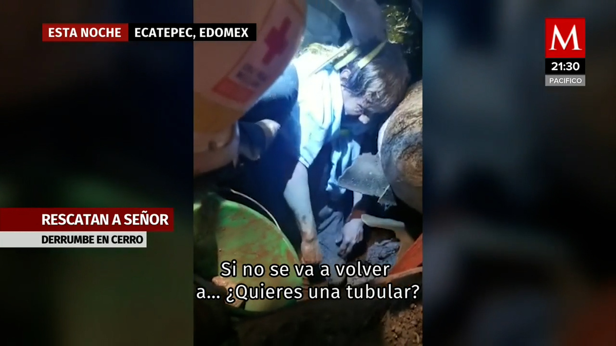 En Ecatepec, rescatan a hombre de 67 años tras deslave de cerro