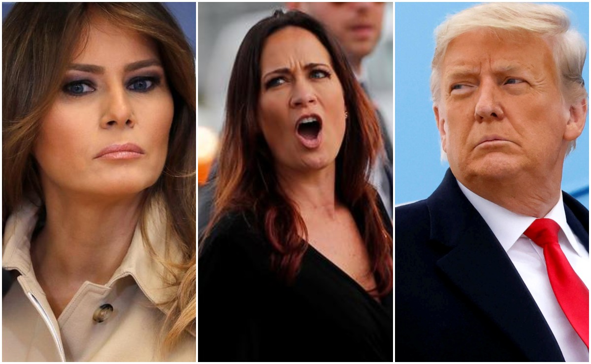 Melania Trump, Stephanie Grisham y Donald Trump. | Fotos: Reuters