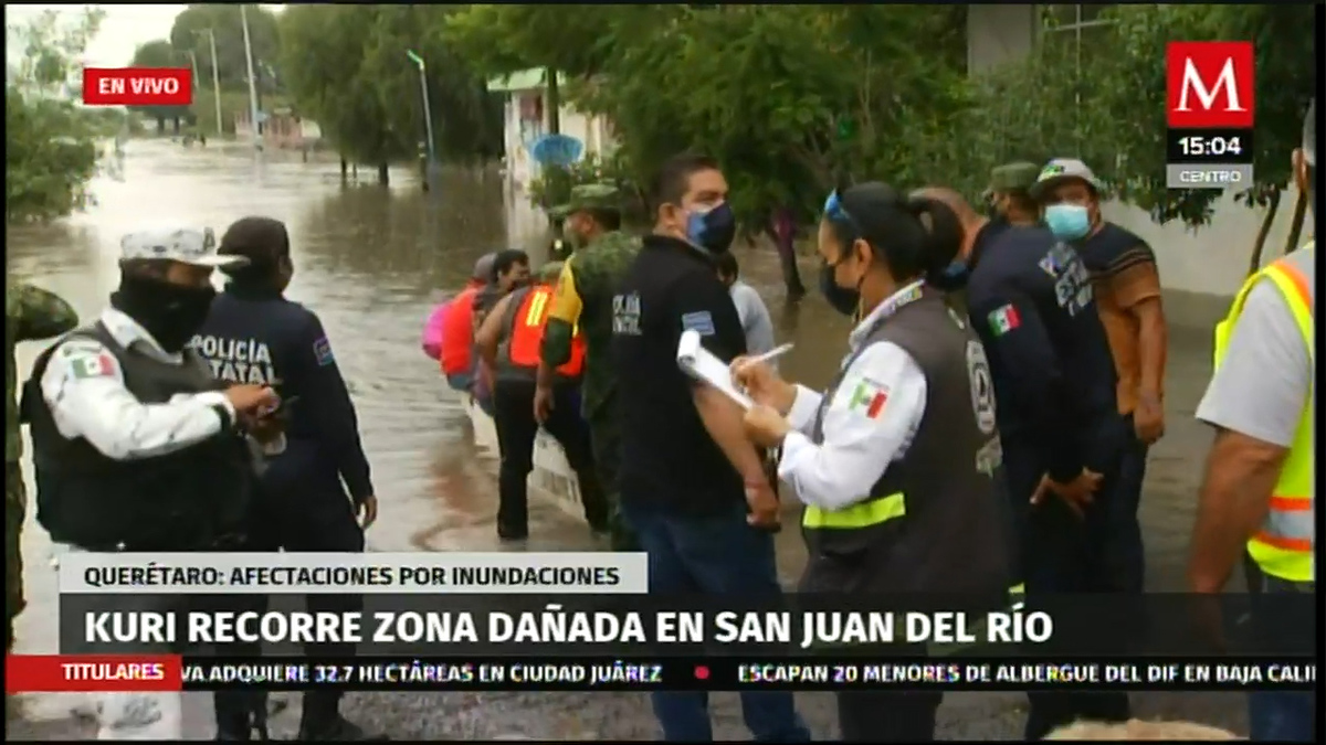 Mauricio Kuri recorre zona dañada en San Juan del Río