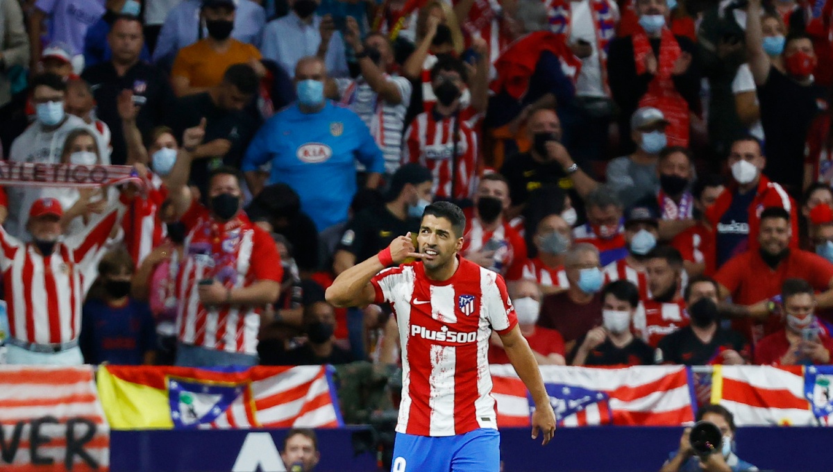 El festejo de Luis Suárez tras anotarle al Barcelona (Reuters)