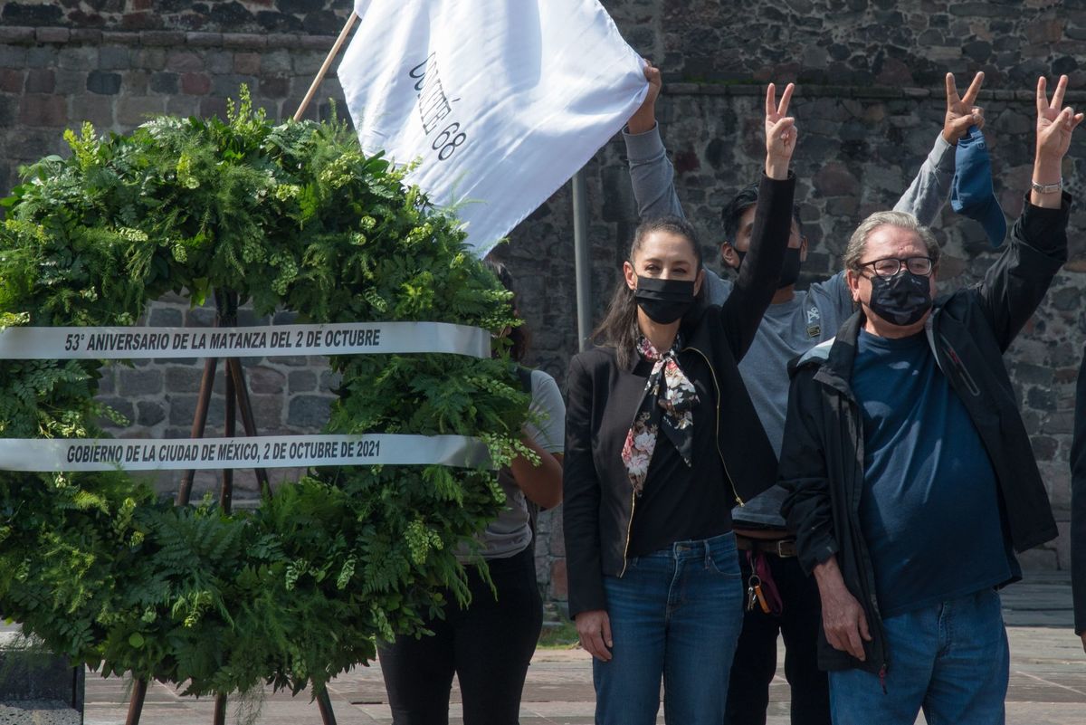La jefa de la Gobierno de la Ciudad de México, Claudia Sheinbaum, en las conmemoraciones del 2 de octubre. (Cuartoscuro)