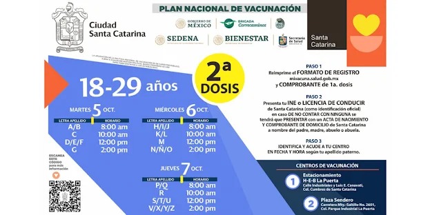 Santa Catarina, listo para vacunar a más de 60 mil jóvenes contra el covid. Foto: Especial