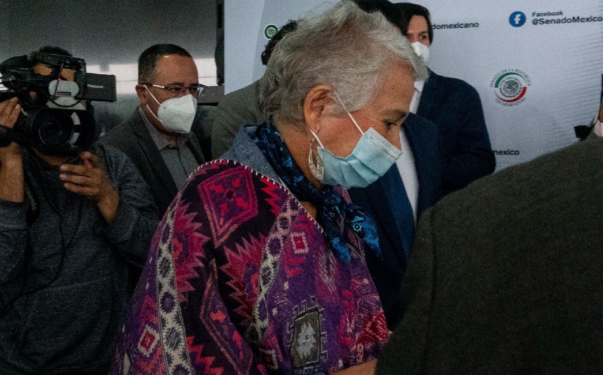 Olga Sánchez Cordero conversa con los medios sobre el Presidente. (Cuartoscuro)