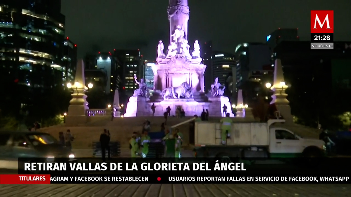 Retiran vallas metálicas del Ángel de la Independencia en CdMx