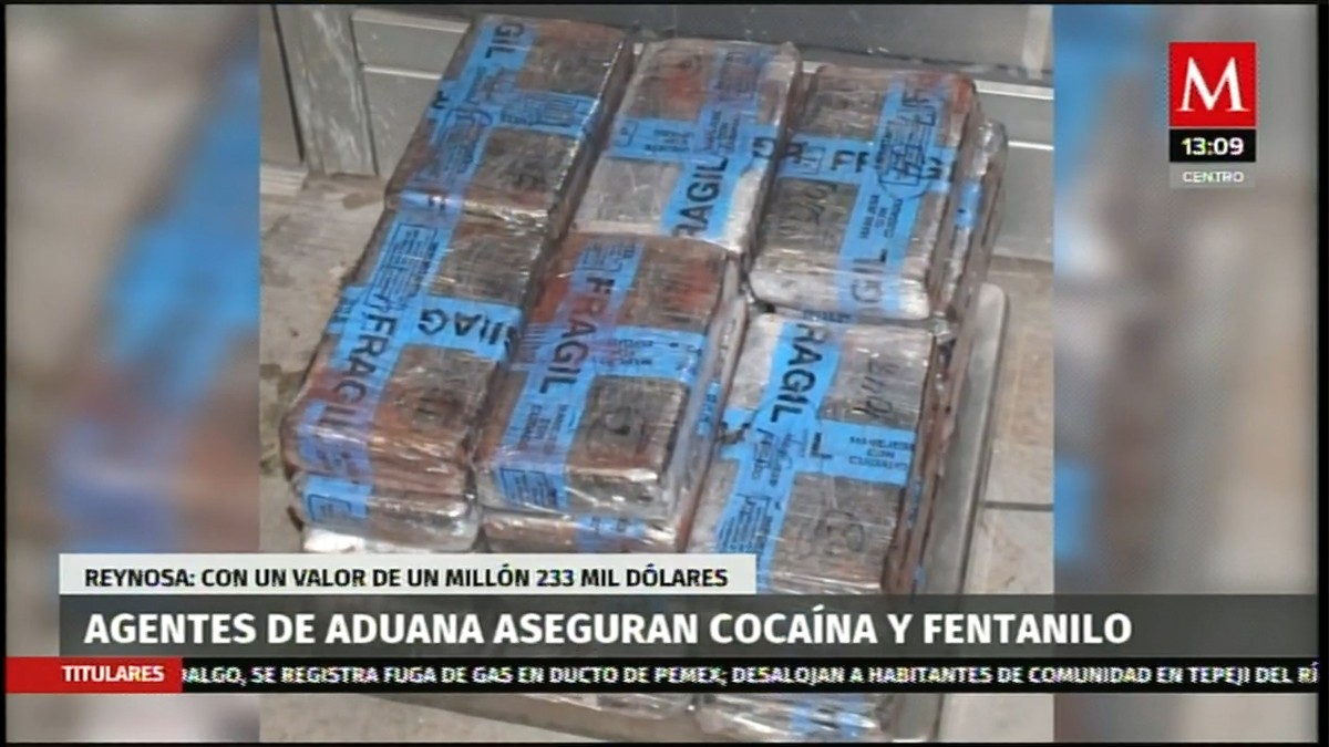 Agentes de aduana aseguran cocaína y fentanilo en Reynosa