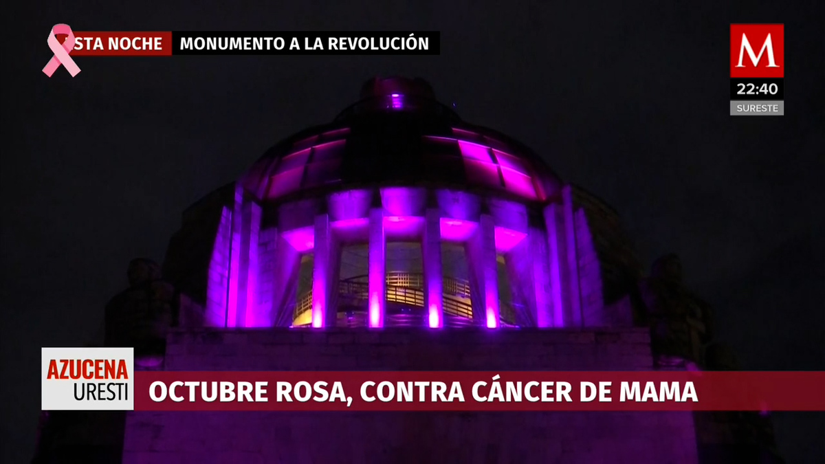 El Monumento a la Revolución luce rosa