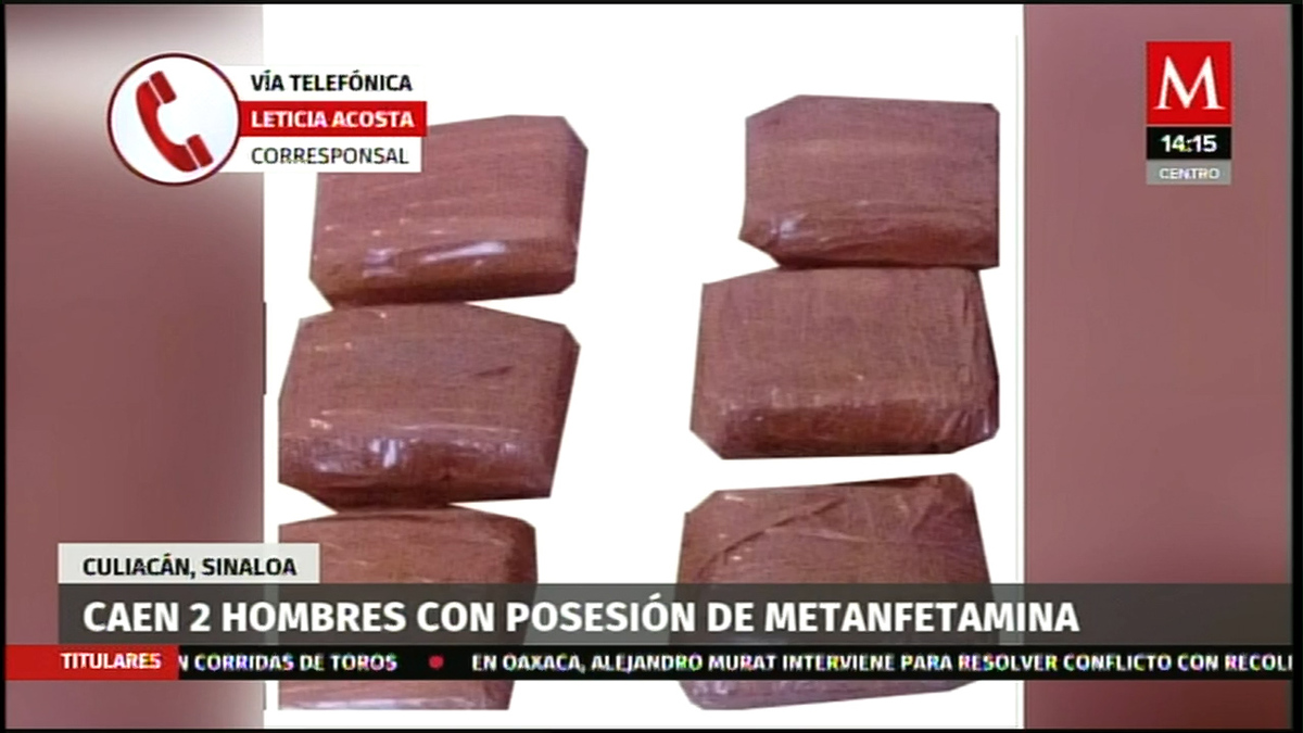 Caen 2 hombres con posesión de metanfetamina en Culiacán