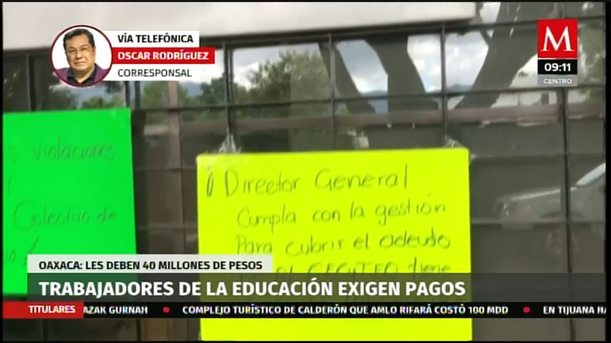 En Oaxaca, trabajadores de la educación exigen pagos