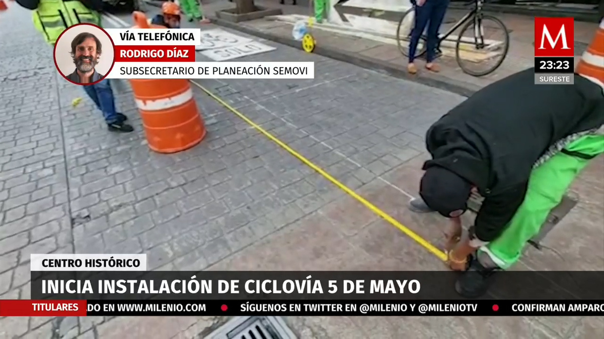 Inicia instalación de ciclovía 5 de mayo en CdMx