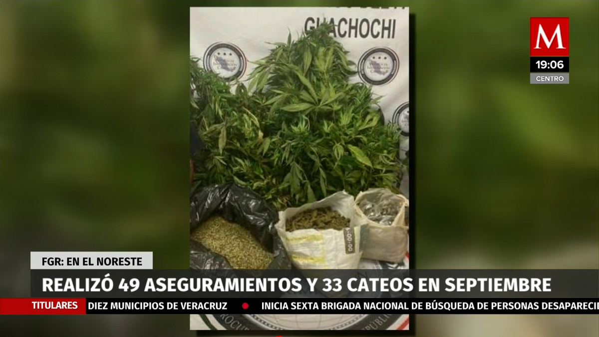 FGR realizó 49 aseguramientos y 33 cateos durante septiembre